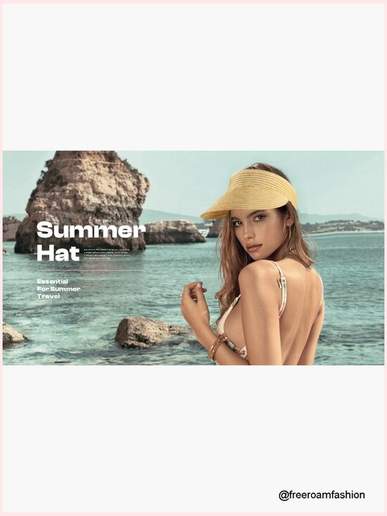 Wide Brim Straw Sun Visor, UPF 50+ Packable Foldable Travel Hat main image 4
